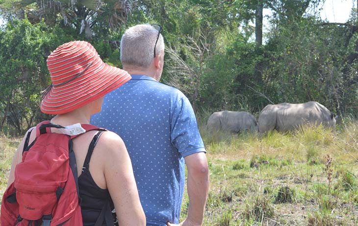 Rhino trekking at Ziwa